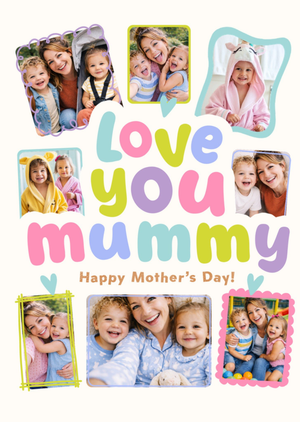 Photo Upload Colourful Love You Mummy Mother's Day Card