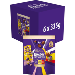 Cadbury Easter Favourites Chocolate Pouch with Mini Eggs 335g (Box of 6)