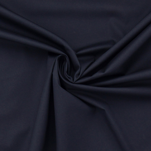 Tissu popeline de coton stretch - Bleu marine