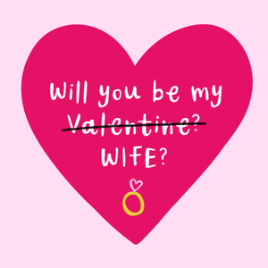 Cute Heart Will You Be My Wife Proposal Engagement Card