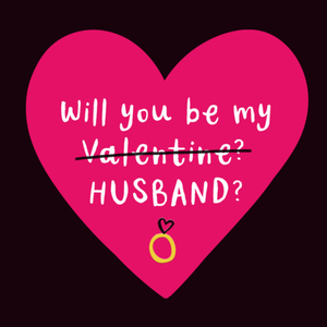 Cute Pink Heart Will You Be My Husband Proposal Engagement Card