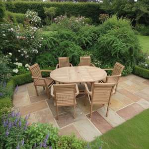 Chelsea Teak Wood Outdoor Dining Set | 6 Seater | With Weatherproof Cushions