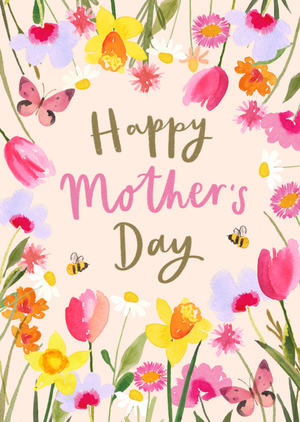 Watercolour Flowers Happy Mother's Day Card