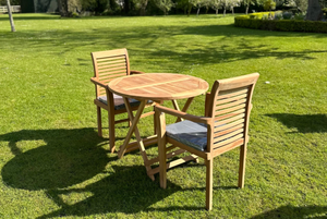 Rhodes Teak Wood Outdoor Dining / Bistro Set | 2 Seater