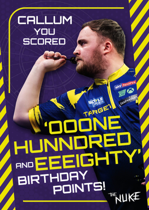 Luke Littler One Hundred And Eighty Birthday Card