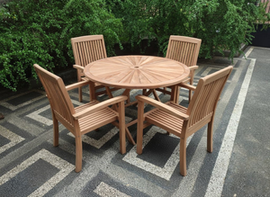 Sunningdale | Teak Wood Outdoor Dining Set | 4 Seater | With Weatherproof Cushions