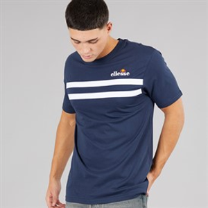 Ellesse Mens Squalius Retro Stripe T-Shirt Navy