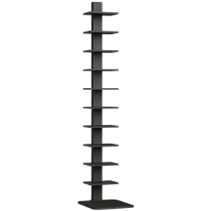 HOMCOM Estantería Vertical de Columna Alta con 11 Estantes, Estantería Ahorra-Espacio Slim, Estante Portaobjetos Industrial para Salón, Dormitorio, Oficina, 34.5x41.5x163.5 cm, Negro