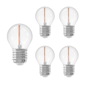 5x Ampoule LED E27 Filament -  1W - 2100K - 50 Lumen - Clair