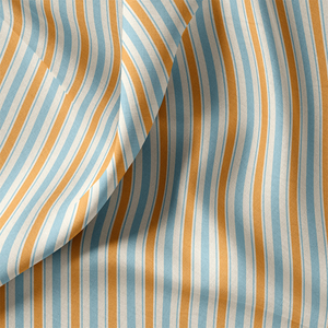 Tissu popeline de coton - Lydia bleu et orange