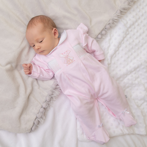 Pink Windmill Smocked Sleepsuit
