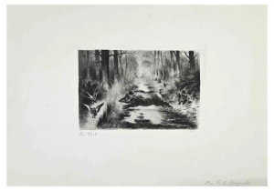 Xavier de Poret, The Wild Boars, Etching, 1934