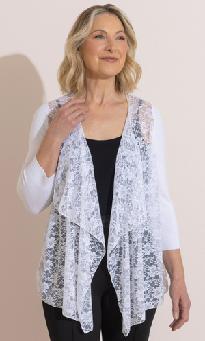 Anna Rose Knitted And Lace Cover Up - Ivory