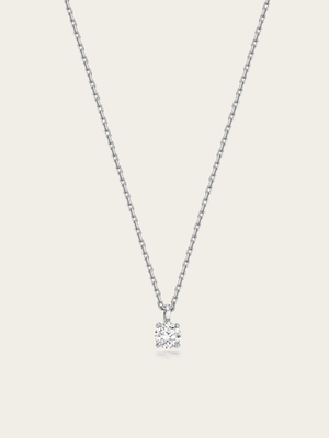 Floating  Solitaire Lab Diamond 9K White Gold Necklet