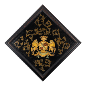 Victorian Decoupage Armorial Hatchment, 1800's