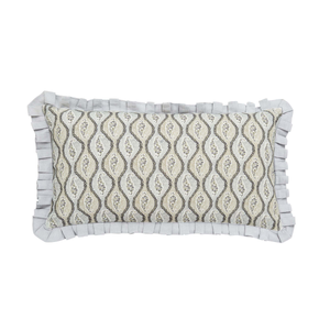 Clarence/Elena Cushion 70cm x 40cm, Silver/Green