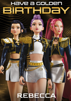KPop Demon Hunters Have a Golden Birthday Card