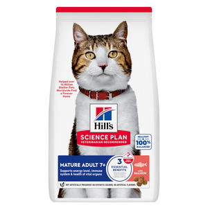 Hills Science Plan Mature Adult 7+ Dry Cat Food (Salmon)
