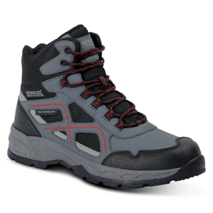 Regatta Mens Vendeavour ISOTEX Waterproof Walking Boots - 12 UK / Granite/Rio Red