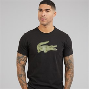 Lacoste Mens Crew Neck T-Shirt Black/Khaki