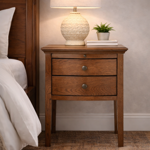 Winchcombe Dark Oak 2 Drawer Bedside Table