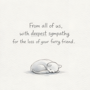 Moonpig Minimalistic Loss Of Your Furry Friend Pet Sympathy Card