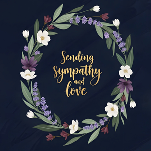 Moonpig Floral Wreath Sending Sympathy And Love Card