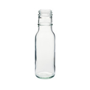 8 oz Clear Glass Ring Neck Dressing & Sauce Bottles (Cap Not Included)  - 342863-K