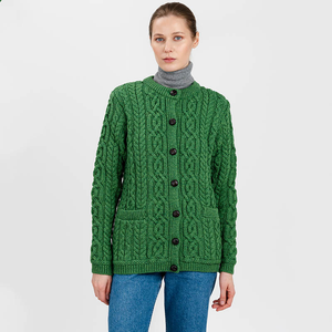 Ladies Traditional Aran Cardigan