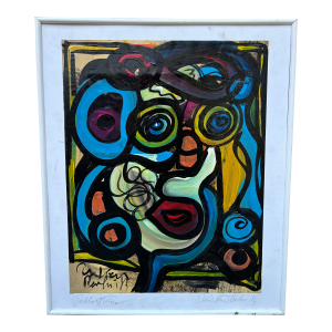 Peter Keil “Pablo Picasso 1983” Abstract Painting, Framed