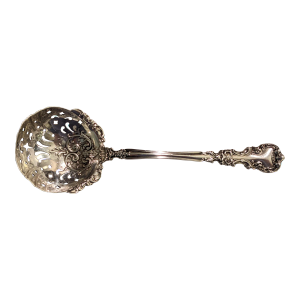 Early 20th Century Sterling Silver Small Pierced Serving Spoon