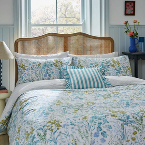Foxglove Print Duvet Cover SET, Aqua