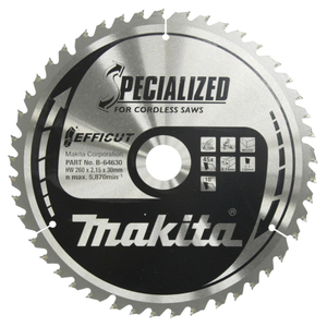 Makita 260mm 45T Mitre Saw Blade 260x30mm 45T Efficut B-64630