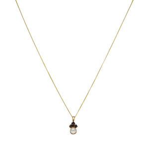 Pre-Owned 9ct Yellow Gold Sapphire & Pearl Pendant Necklace