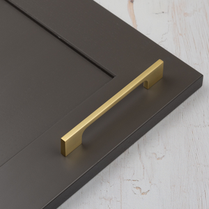 Brushed Brass Slim, Squared D-Bar Handles - 128mm Handle