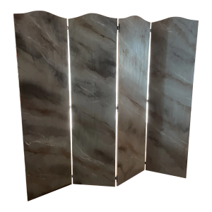 Contemporary Irwin and Lane Faux Gray Marble Four-Part Folding Screen Room Divider
