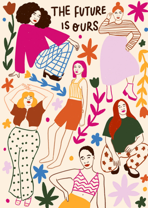 Diverse Women Illustrated The Future Is Ours International Women's Day Card