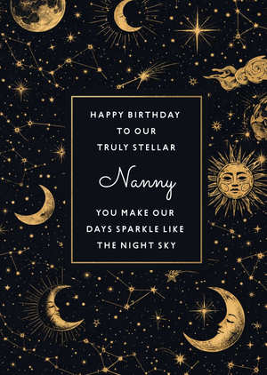 Truly Stellar Nanny Happy Birthday Card