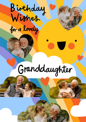 Colourful Sunshine And Photo Upload Granddaughter Birthday Card