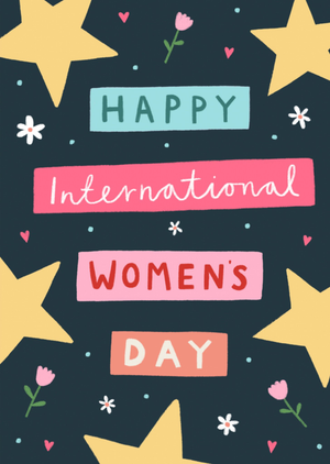 Bold Typographic Happy International Women's Day Card