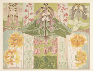 C1900 Botanic Decorative Design Chromolithograph, Matted