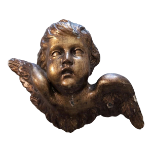Early 20th Century Giltwood Cherub or Putto Wall Sculpture