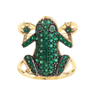 Frog Prince Cocktail Ring Adjustable Gold