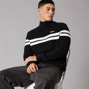 Ellesse Mens Dison 1/2 Zip Knitted Jumper Black