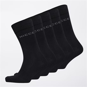 NICCE Mens Chison Five Pack Dress Socks Black