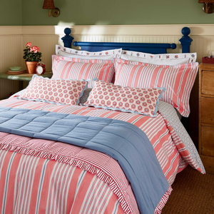 Siesta Stripe Duvet Cover SET, Red