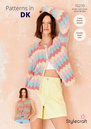 Cardigan and Waistcoat in Stylecraft Cotton Twist DK and Colour Burst DK (10210)