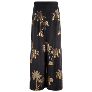 Palms Of Gold Black Sequin Rene Wide Leg Trousers (XL)