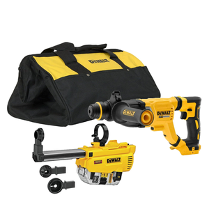 DeWalt DCH263NB 18V XR Brushless 28mm SDS-Plus Hammer Drill 3.0J - Body Only with DWH205DH Dust Extractor in 18" Dewalt Bag