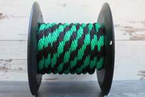 Green and Black Solid Braided Multifilament Polypropylene Rope